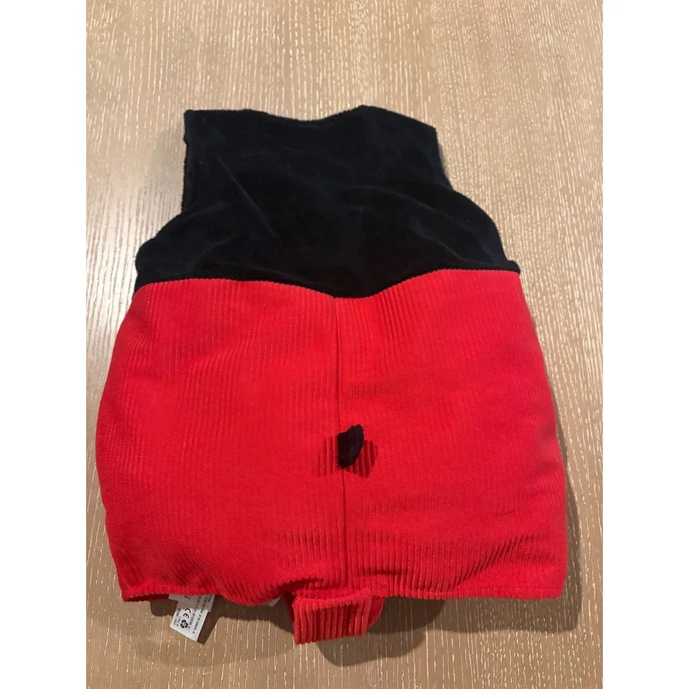 Disney Mickey Mouse Toddler Costume 18-24M Red Black Plush Halloween‎ Bodysuit
